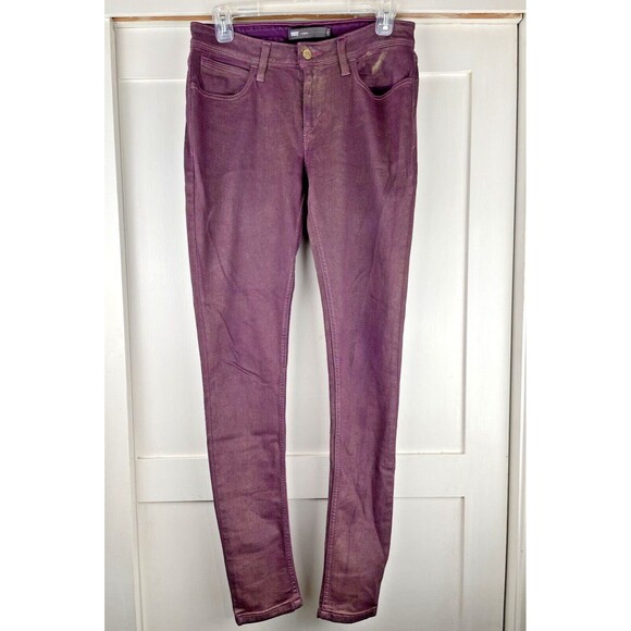 Levi's Legging Jeans Women’s 31 Purple Gold Glitter Mid-Rise Zip Closure - Picture 3 of 16